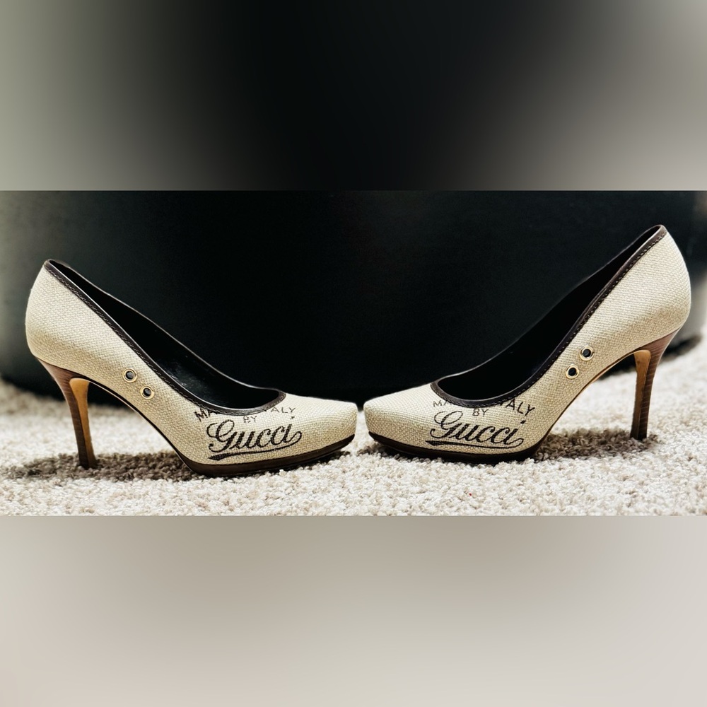 Gucci Tan and Brown Heels